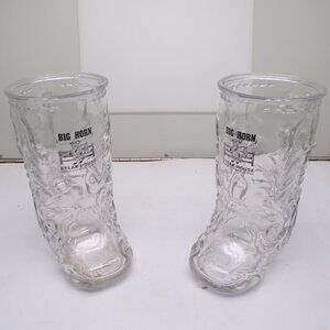 Libbey Big Horn Stackhouse Boot Shaped Glasses Set Of 2